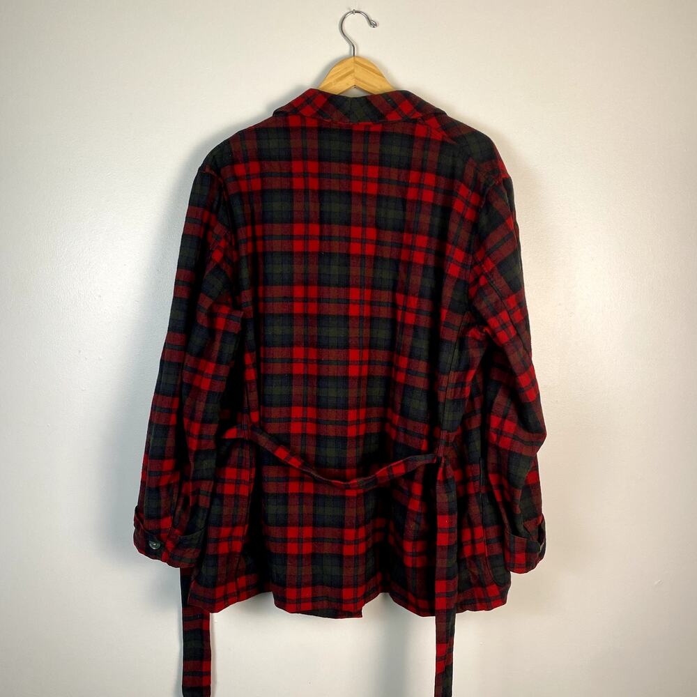 1960's Vintage Pendleton 100% Pure Virgin Wool Plaid Pajama Robe XL - Picture 5 of 6